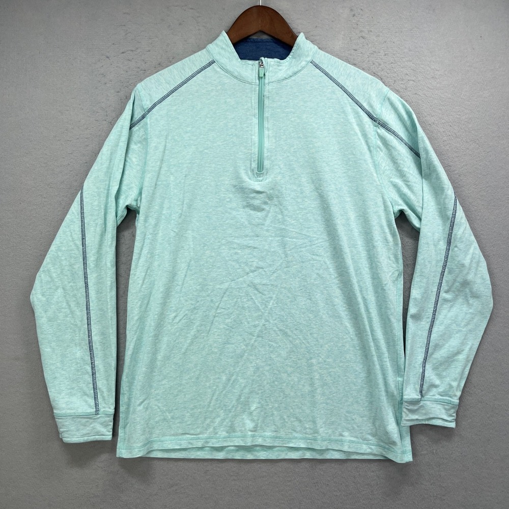 tasc Performance Quarter Zip Mens M Mint Green Bamboo Active Pullover Athleisure